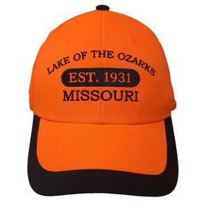 Lake Of The Ozarks Est. 1931 Missouri Baseball Cap Orange OS Adjustable Jacobson